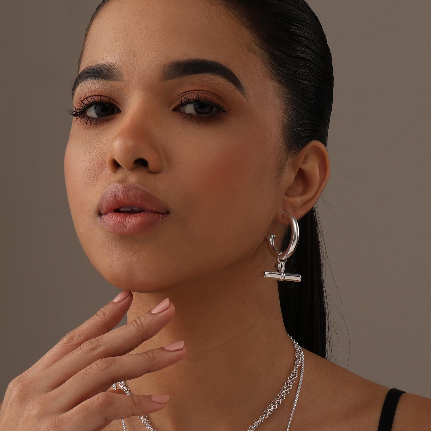 LeCalla 925 Sterling Silver T-Bar Earrings for Women | Women's Bar Earrings jewelry | Drop Dangle Earring Gift for Birthday Christmas
