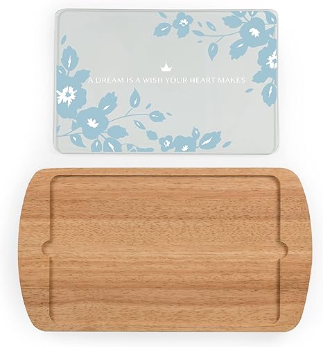 Miniatura 5 de Picnic TIME Disney Princess - Tabla de queso de Cenicienta con parte superior de vidrio, bandeja para servir, tablas de queso, tablas de embutidos