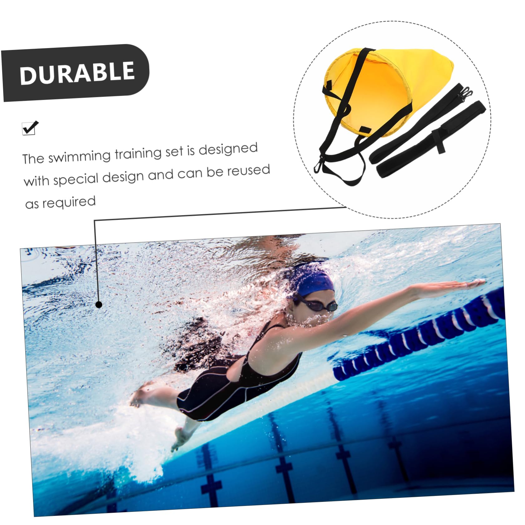 1 Ensemble De Natation Parachute Cours De Natation Équipement Ceintures D'Entraînement De Entraîneur De Résistance Entraînement De Ceintures D'Entraînement De