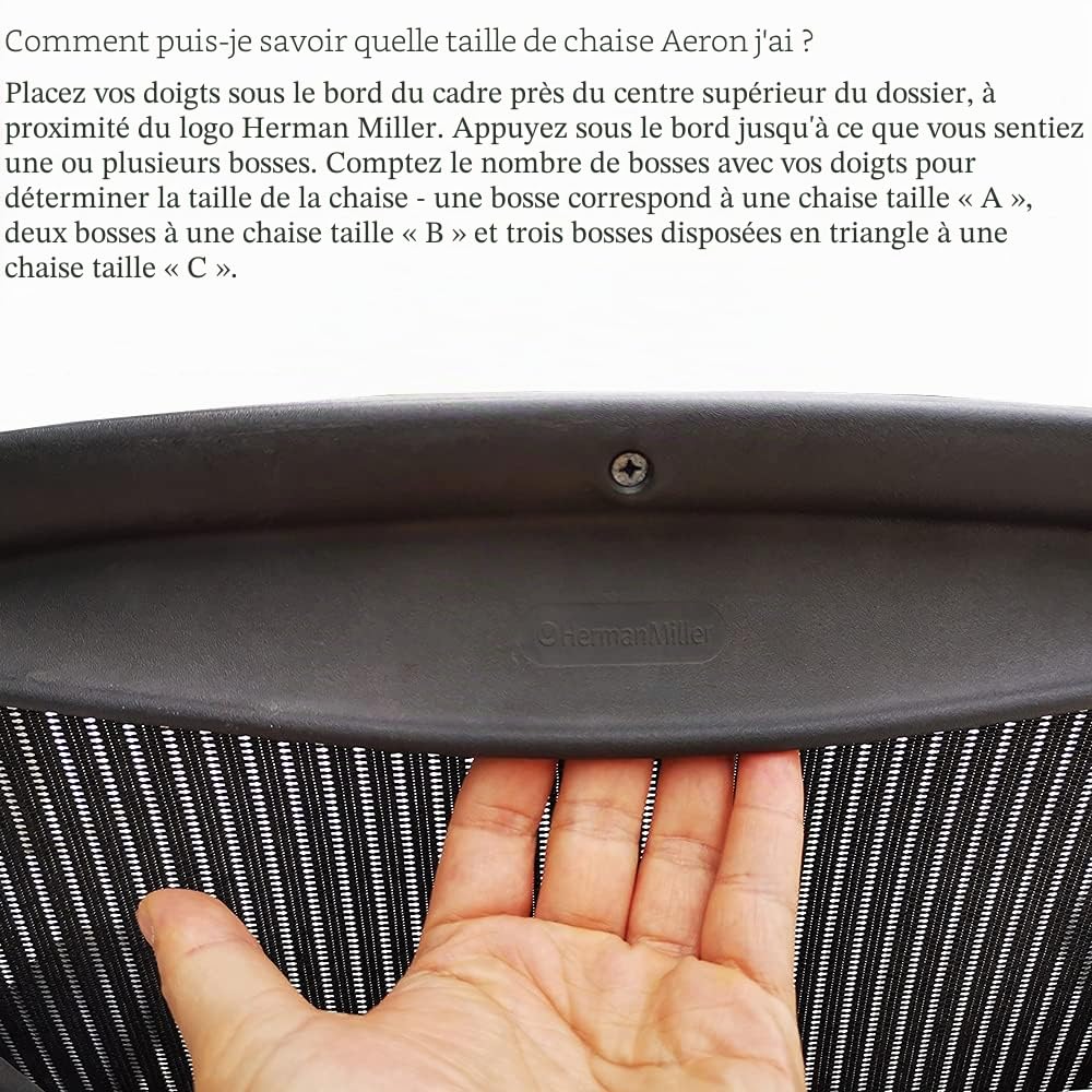 Coussin de siège de rechange en mousse pour chaise de bureau Herman Miller Classic Aeron - Taille A B C (noir, A/B)