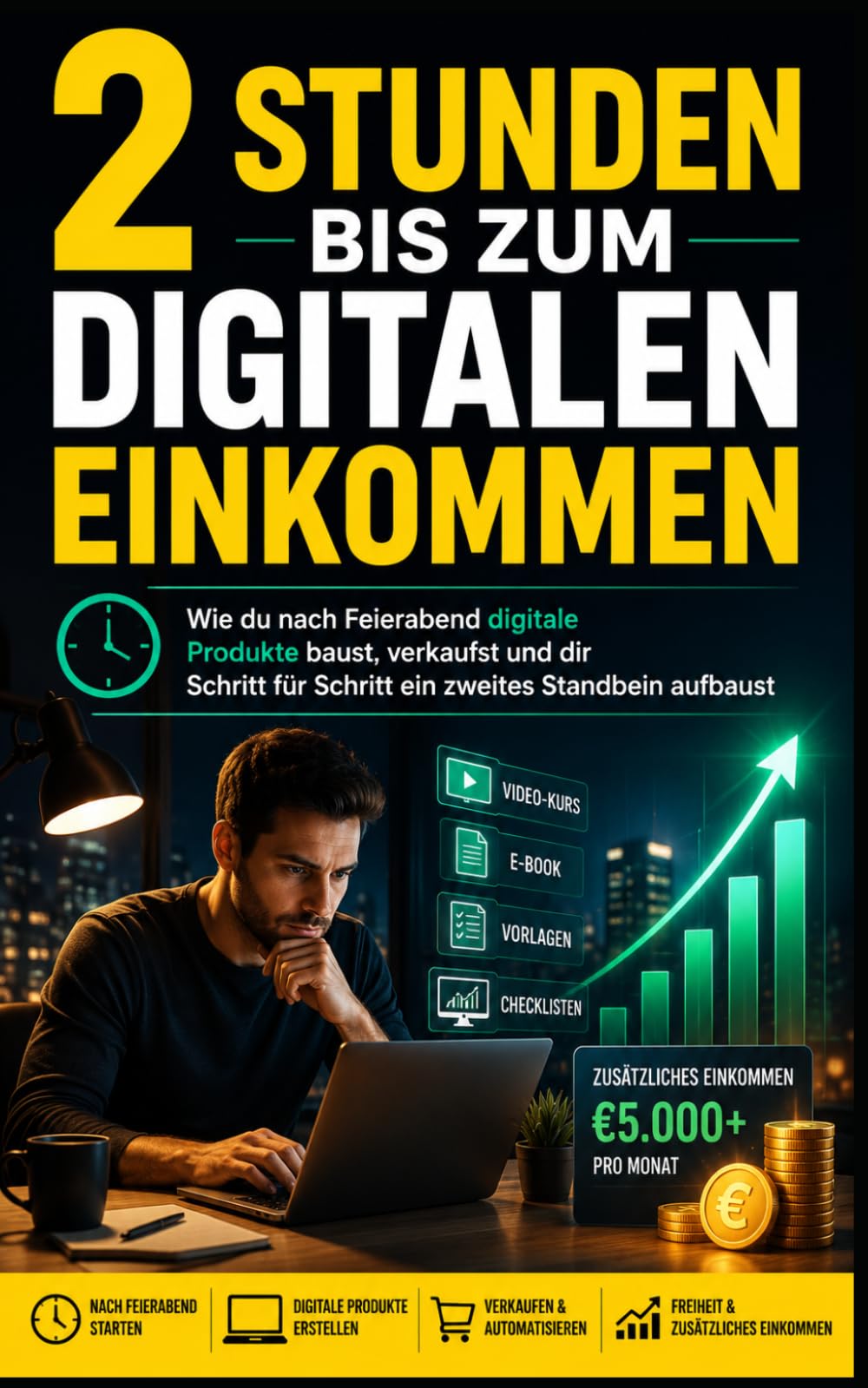 2 Stunden bis zum digitalen Einkommen: Wie du nach Feierabend digitale Produkte erstellst, verkaufst und dir Schritt für Schritt ein zweites Standbein aufbaust