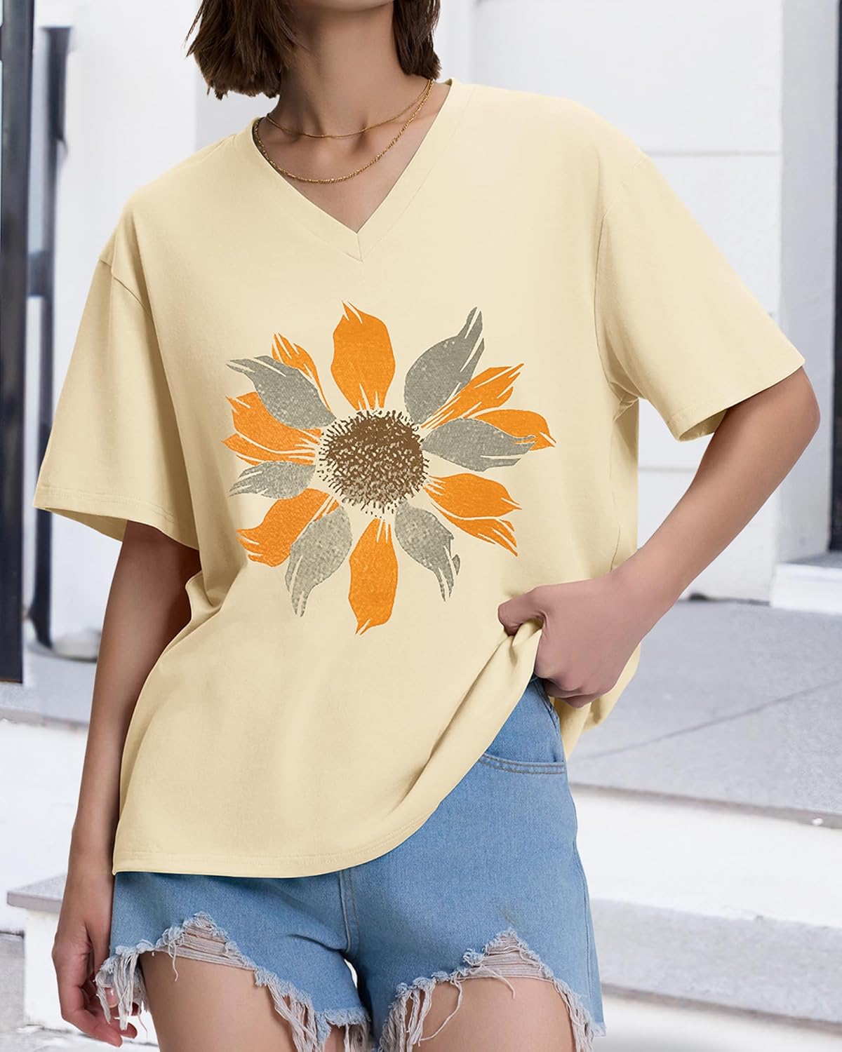 Cute and Charming V-Neck T-Shirt