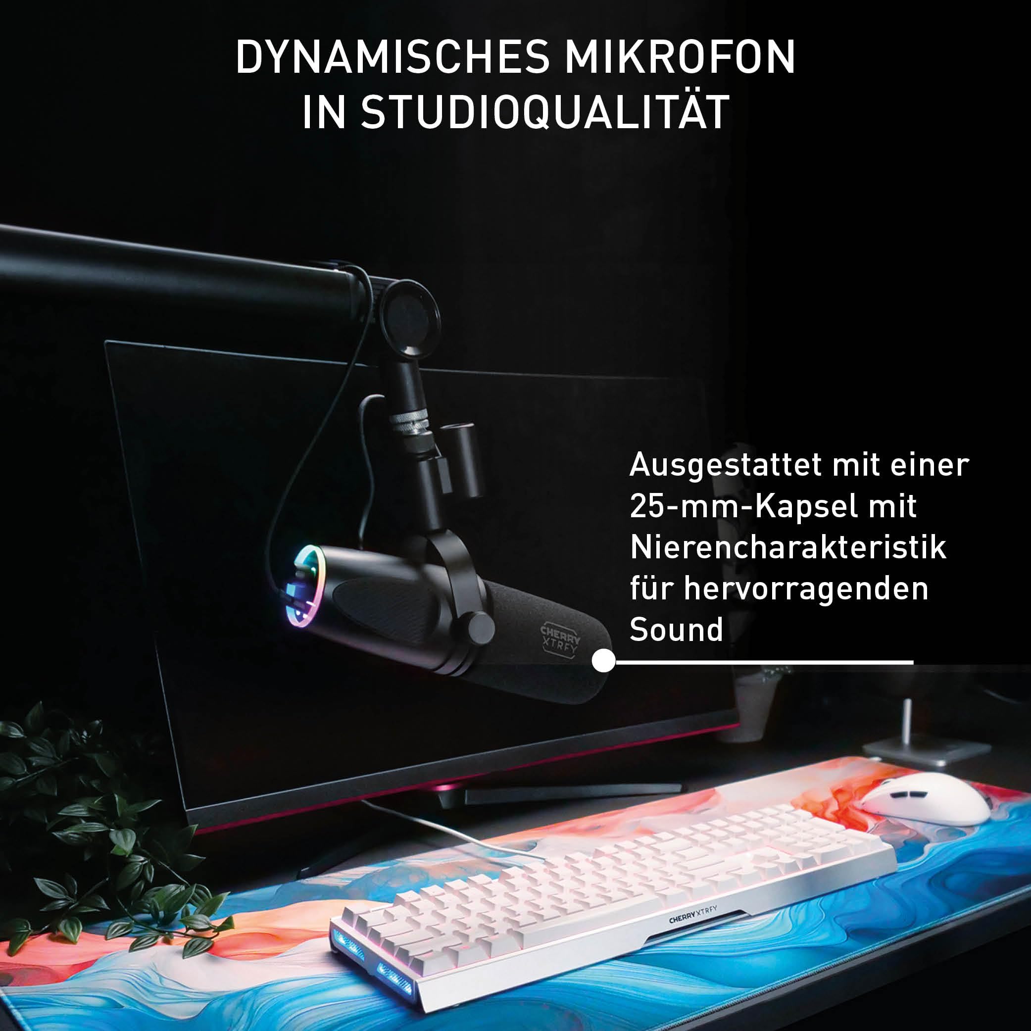 NGALE X, Professionelles USB- & XLR-Mikrofon, Schwarz