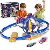 VATOS Dragon Slot Track Cars Set Toys - Racing Car Toy with Light & Spray, 4-7 Years Old Boy Girls Toys, Activity Indoor Kids Track Race Car Gifts