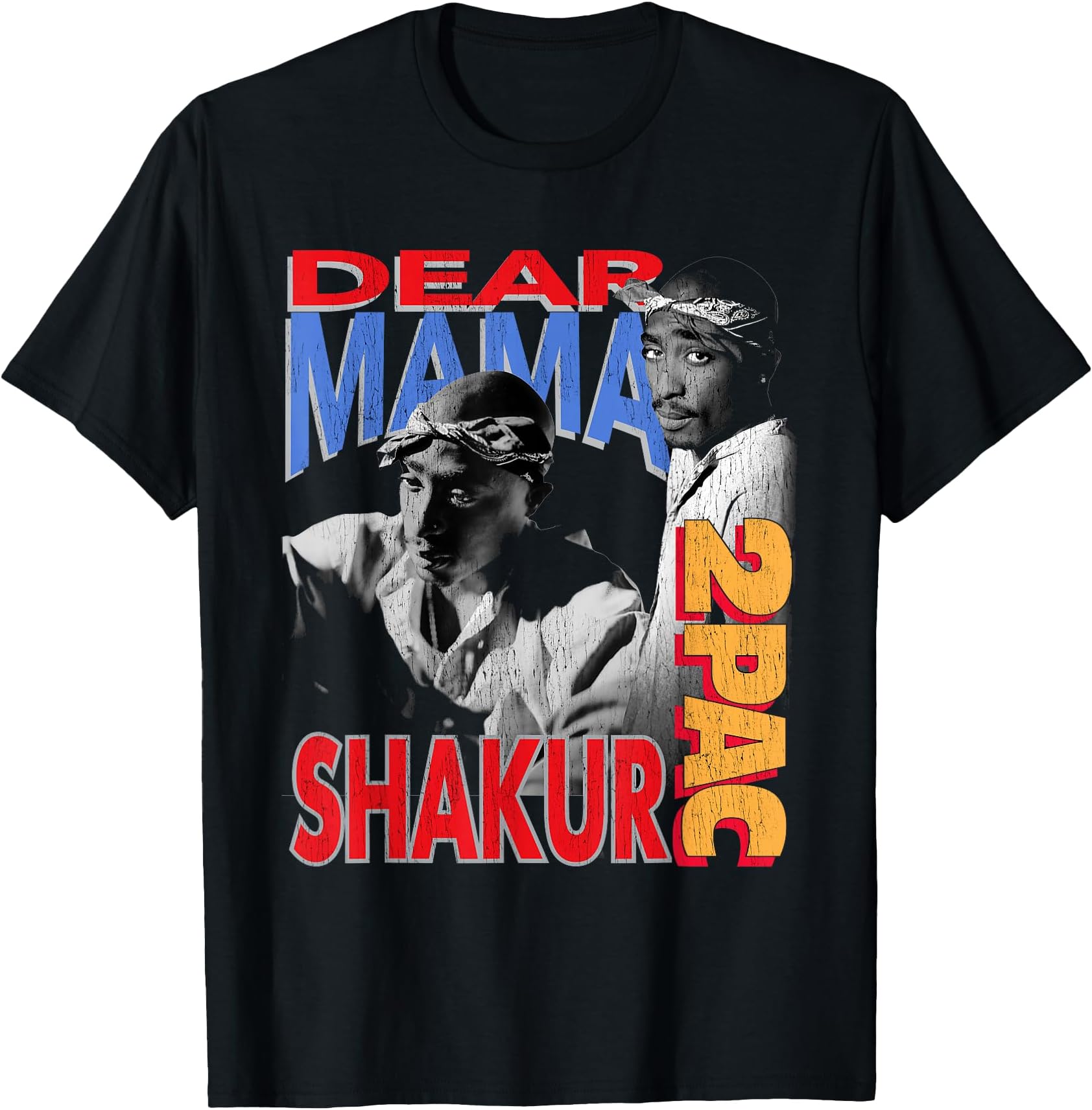 Official Tupac Dear Mama T-Shirt - Unisex-All Ages, Black, Small