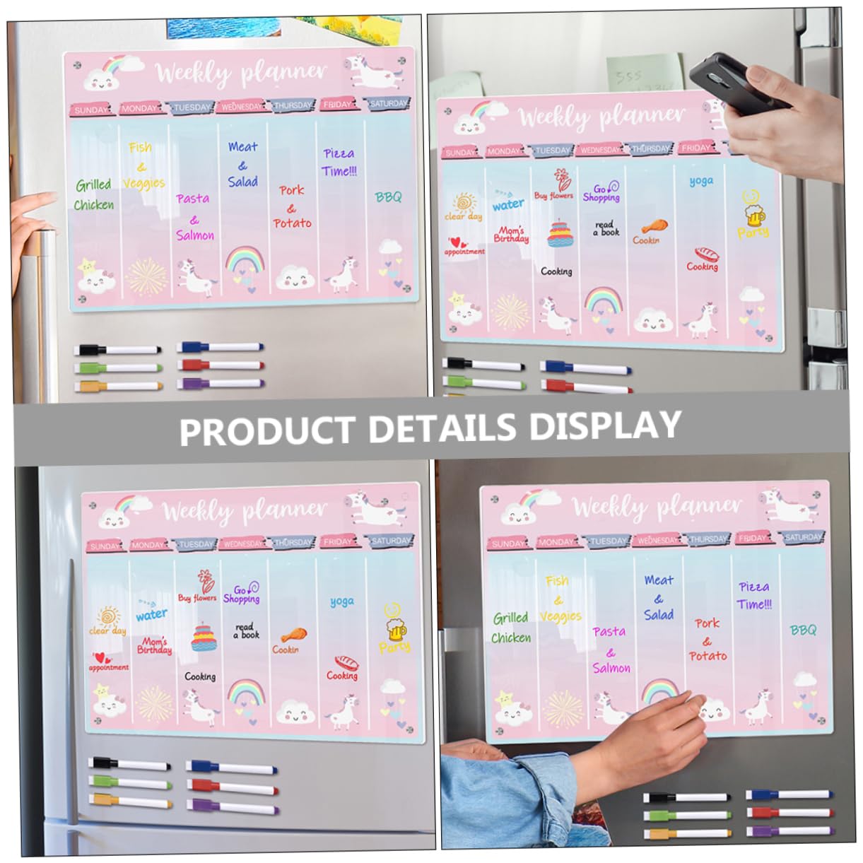 STOBOK Trocken Abwischbare Acryltafel Für Kühlschrank Magnetische Planertafel Transparente Tagesplanertafel
