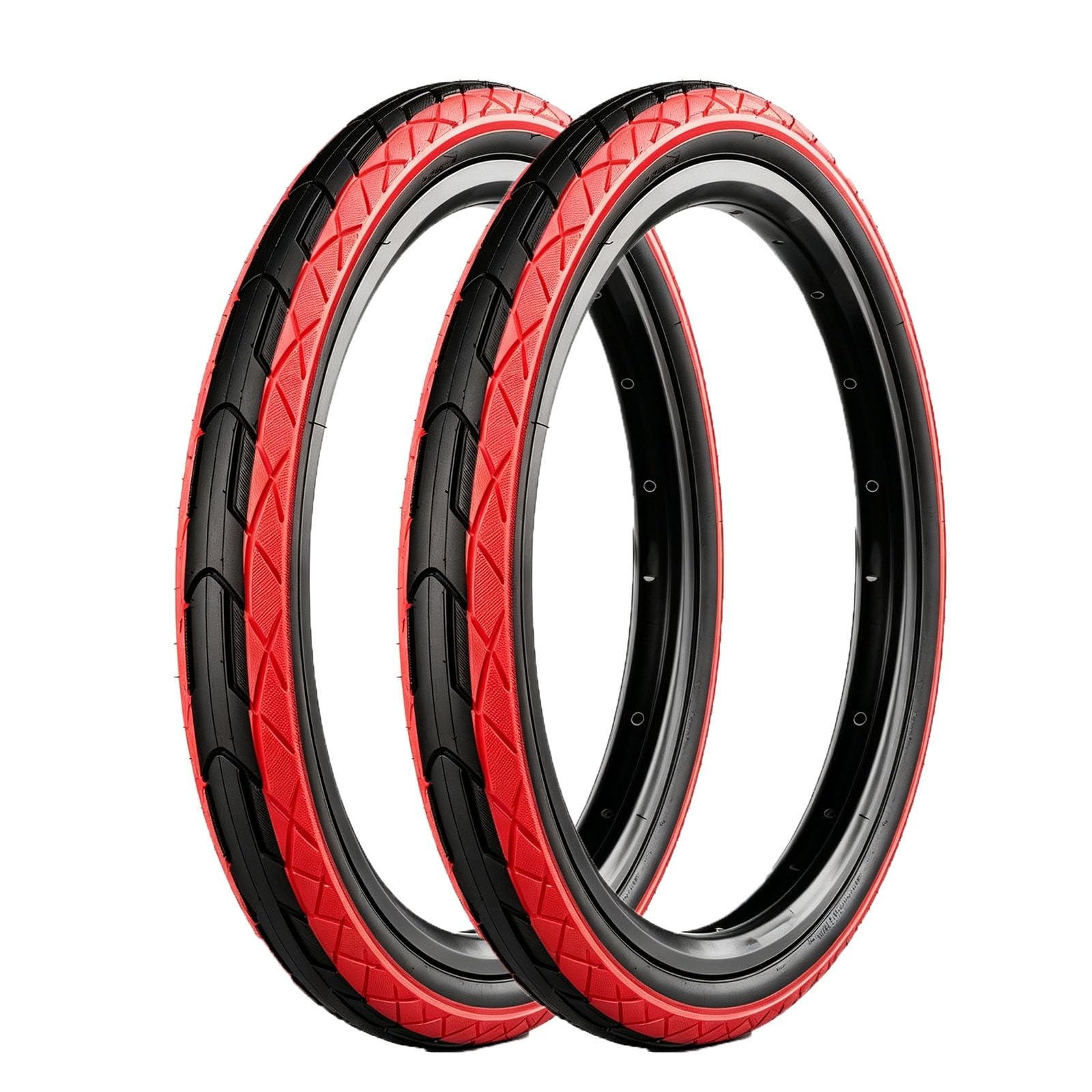 2 szt. 26x1.75 (47-590) Opona do Roweru z Krawędzią Ze Stali Opcje Czerwony i Niebieski dla Modeli 26 Cali | Wytrzymała Wersja Zamienna Kompatybilna z MTB i Cyklami Miejskimi(レッド,2PCS)