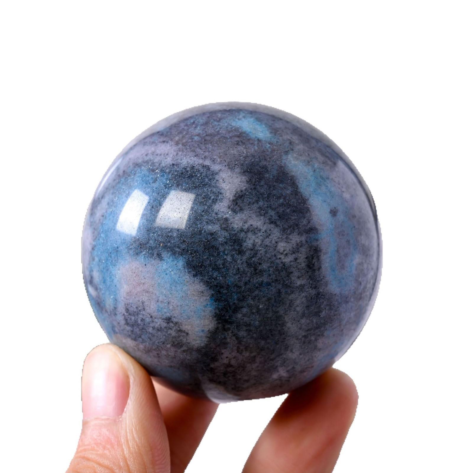 CNTUSRXT Hydroxy Antelope Aluminum Ball Crystal with Wood Stand Gemstone Sphere, Polished Balls for Decoration Fengshui Gemstone Stone
