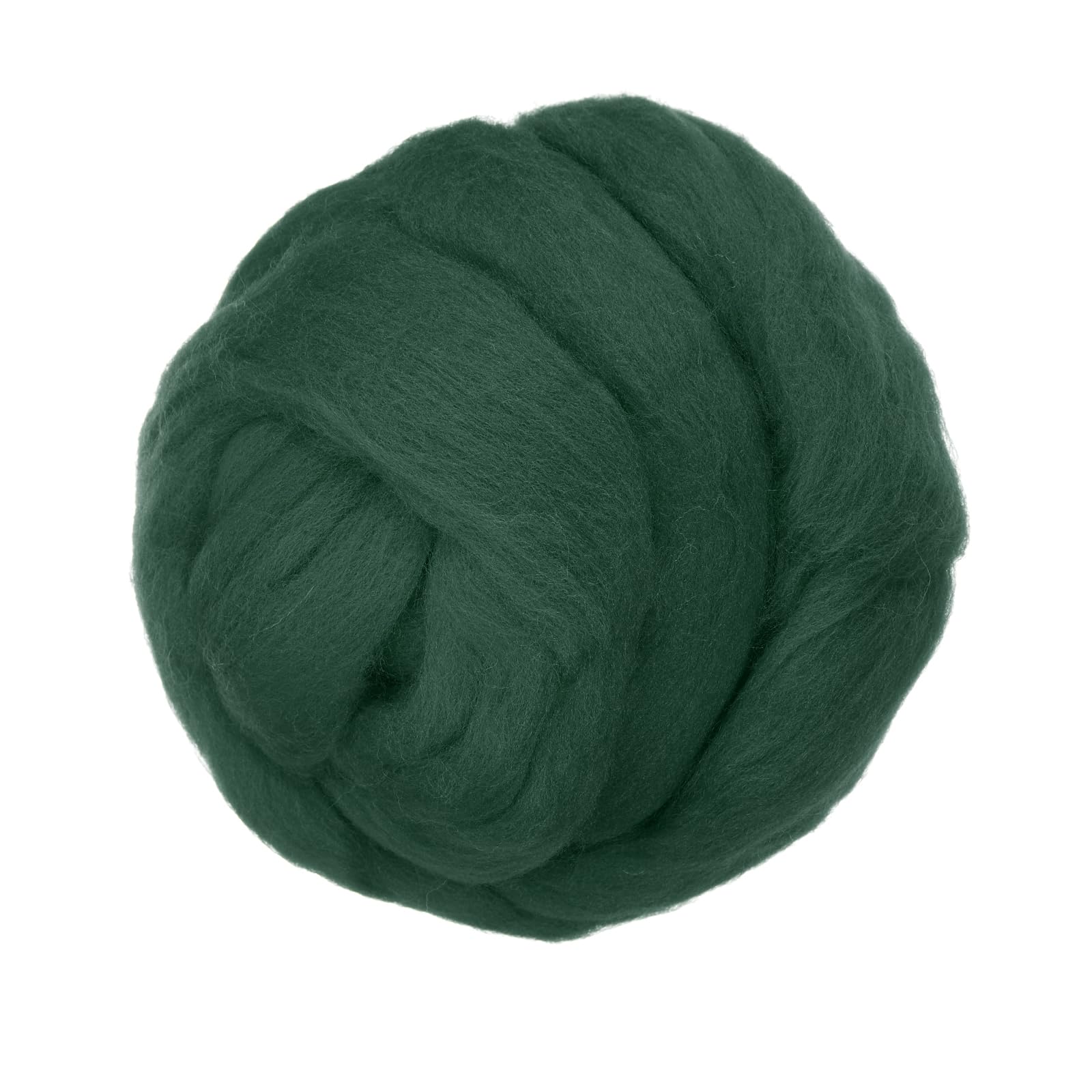 PATIKIL Wool Roving Yarn, 80G/2.82OZ Soft Felting Wool Pure Chunky Roving Yarn Bulk for Needle Felting Knitting Blanket Spinning Weaving DIY Craft, Dark Green