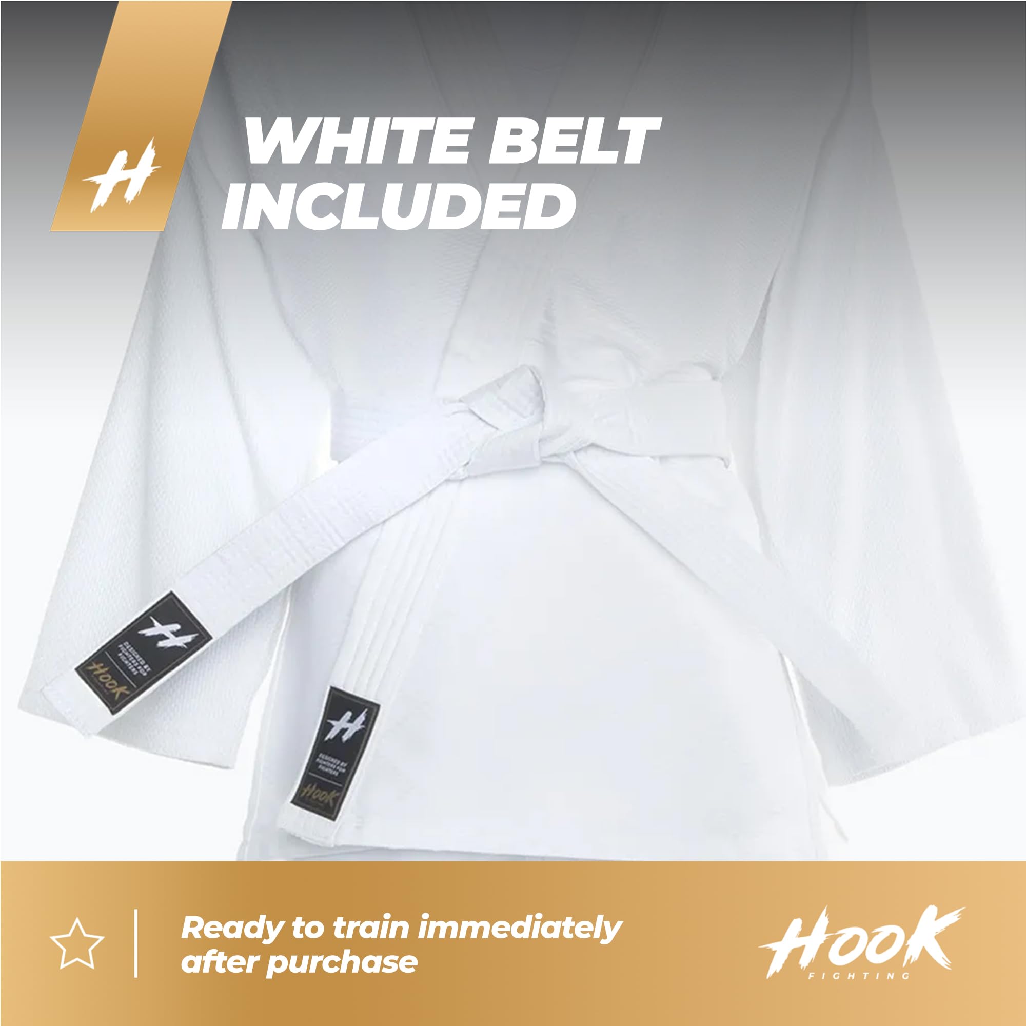 Judo Gi Erwachsene Kimono mit Gürtel für Erwachsene in Weiß Größe 160-200 cm Universalschnitt Bequem in atmungsaktiver Baumwolle Langlebig Farbe Dickes Material Judoanzug
