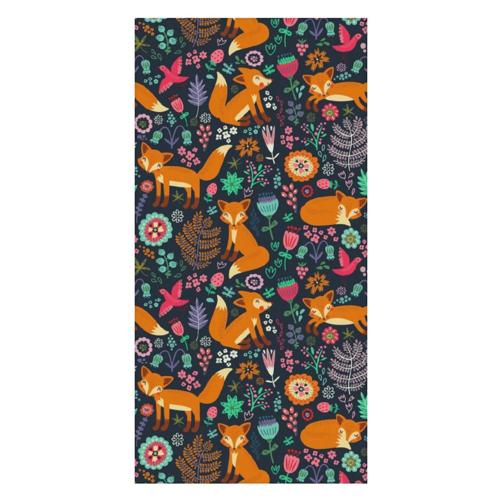 LWORZIIB Beach Towel, Cute Fox Floral Bath Towel, Pool Towel Great for Gym Swimming 80 X 160cm