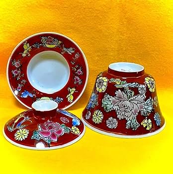 Amazon.co.jp: 《中国 景徳鎮》豪華！中国茶器「蓋碗」(蓋付き茶杯&茶