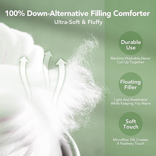 Miniatura 7 de PY HOME & SPORTS Juego de edredón tamaño Queen de 7 piezas, edredón ligero alternativo al plumón con fundas de almohada, fundas de almohada, sábana