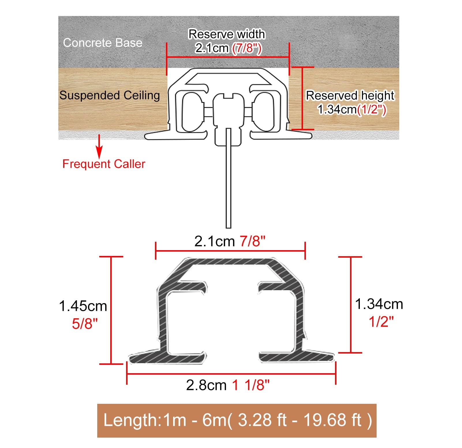 Binario per tenda nascosto in alluminio, per soggiorno, camera da letto, cucina, bagno, asta dritta per tende oscurante, regolabile da 1 a 6 m (bianco, 2,7 m / 8.9ft)