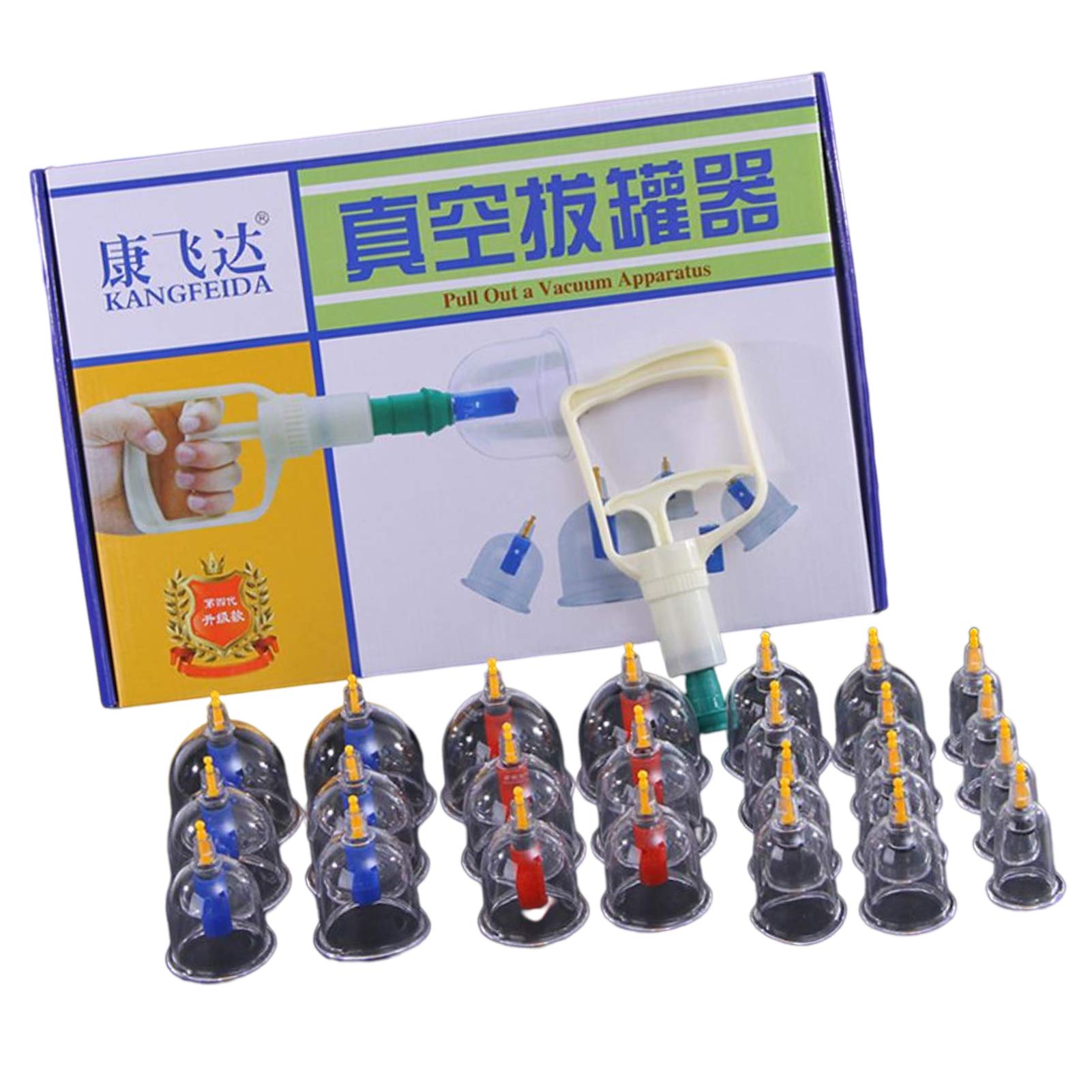 BNVN Cupping Therapy Sets, 24 Cups Professional Chinese Acupoint Cupping Therapy Set, Suction Cupping Set with Vacuum Magnetic Pump Cellulite Cupping Massage Kit