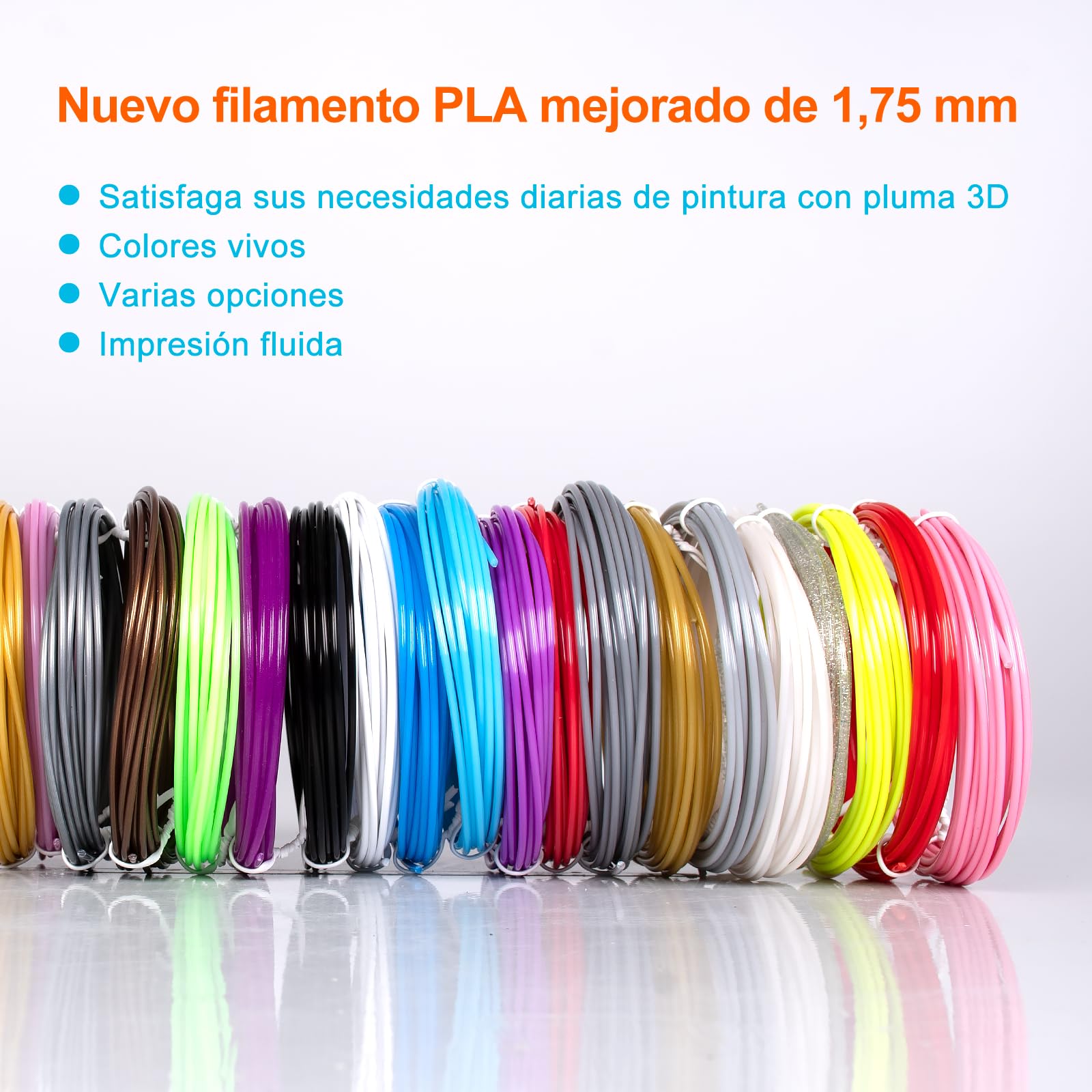 Kretrum 40 Color Filamento 3D Lápiz PLA 1,75 mm Filamento Lápiz 3D Compatible con MYNT3D y SCRIB3D NO APTO PARA 3Doodler 3D bolígrafo 3m de cada color un total de 394 pies