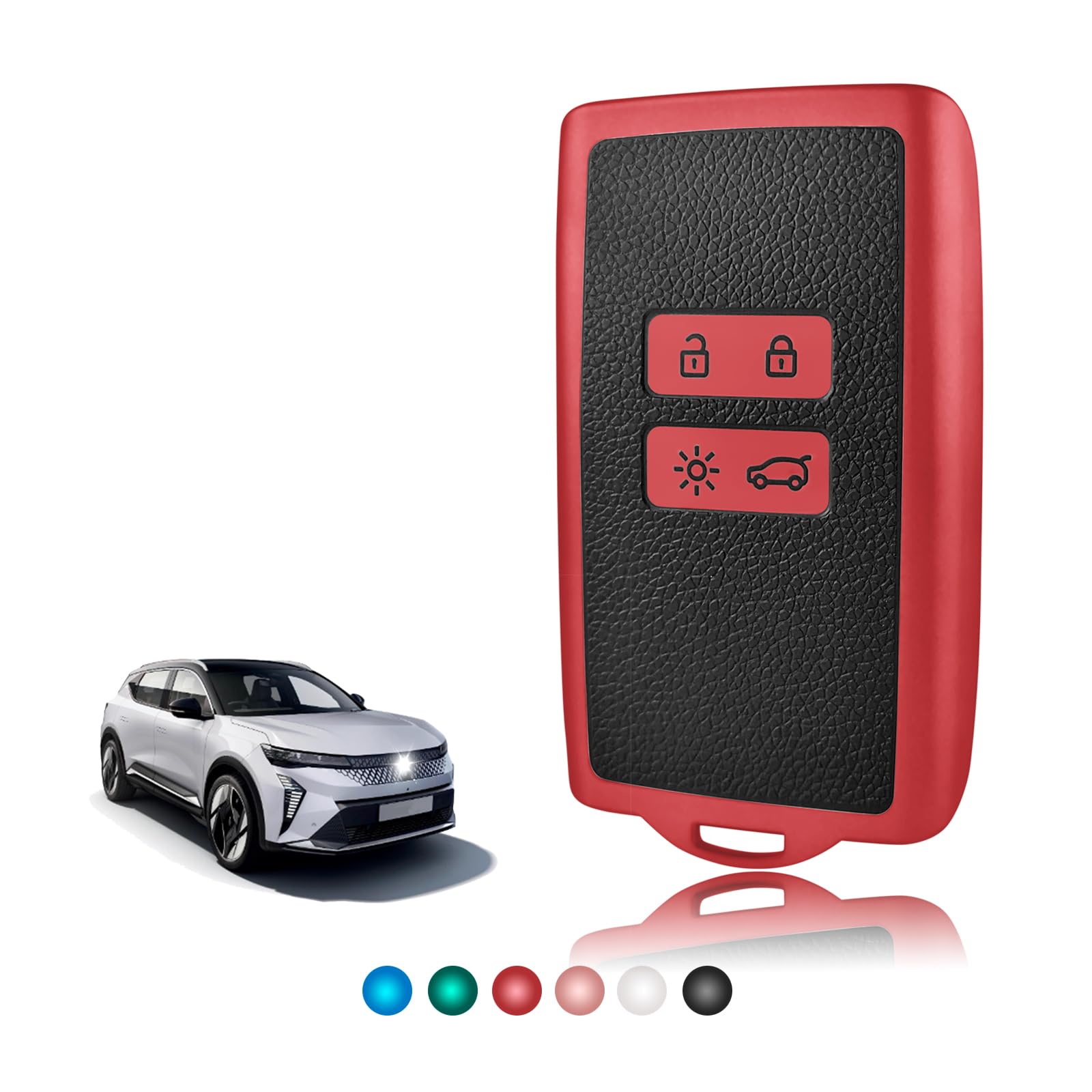 TOOMUME Schlüsselhülle TPU Lederstruktur, Autoschlüssel Hülle Schlüsselcover Passt für Renault Scenic 4 Megane 4 Clio 5 Espace 5 Kadjar Captur Arkana Austral Zoe Dacia Duster Sandero Stepway