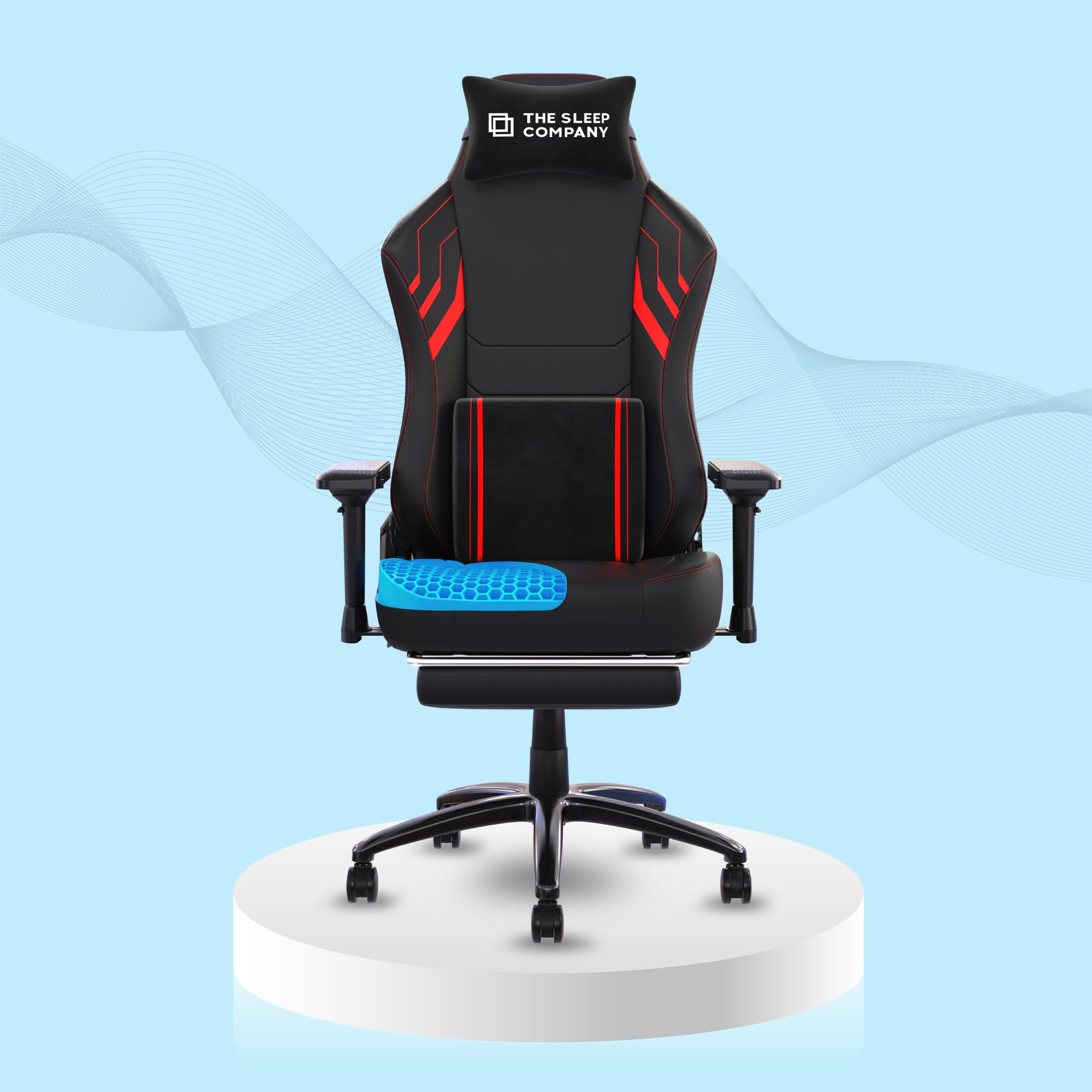 The Sleep Company XGen Pro Gaming Chair | Comfort with Patented SmartGRID Technology | Xtreme 180 Degree Recline | Xtreme Posture with 4D Armrest | Computer Gaming Chair with Footrest | Red (B0C8J542NK) Amazon Price History, Amazon Price Tracker