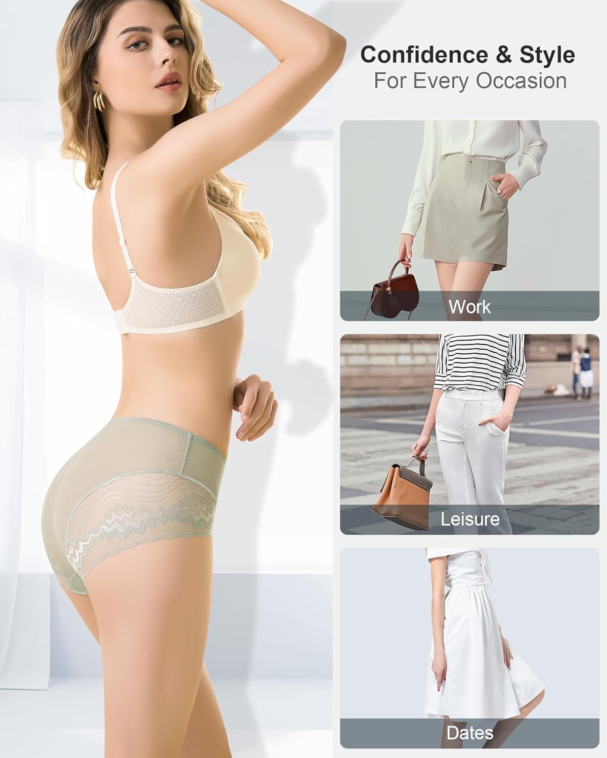 Women's Underwear Hipster Panties Lace Underwear For Women 4-Pack Lace Hipster Panties - Image 6