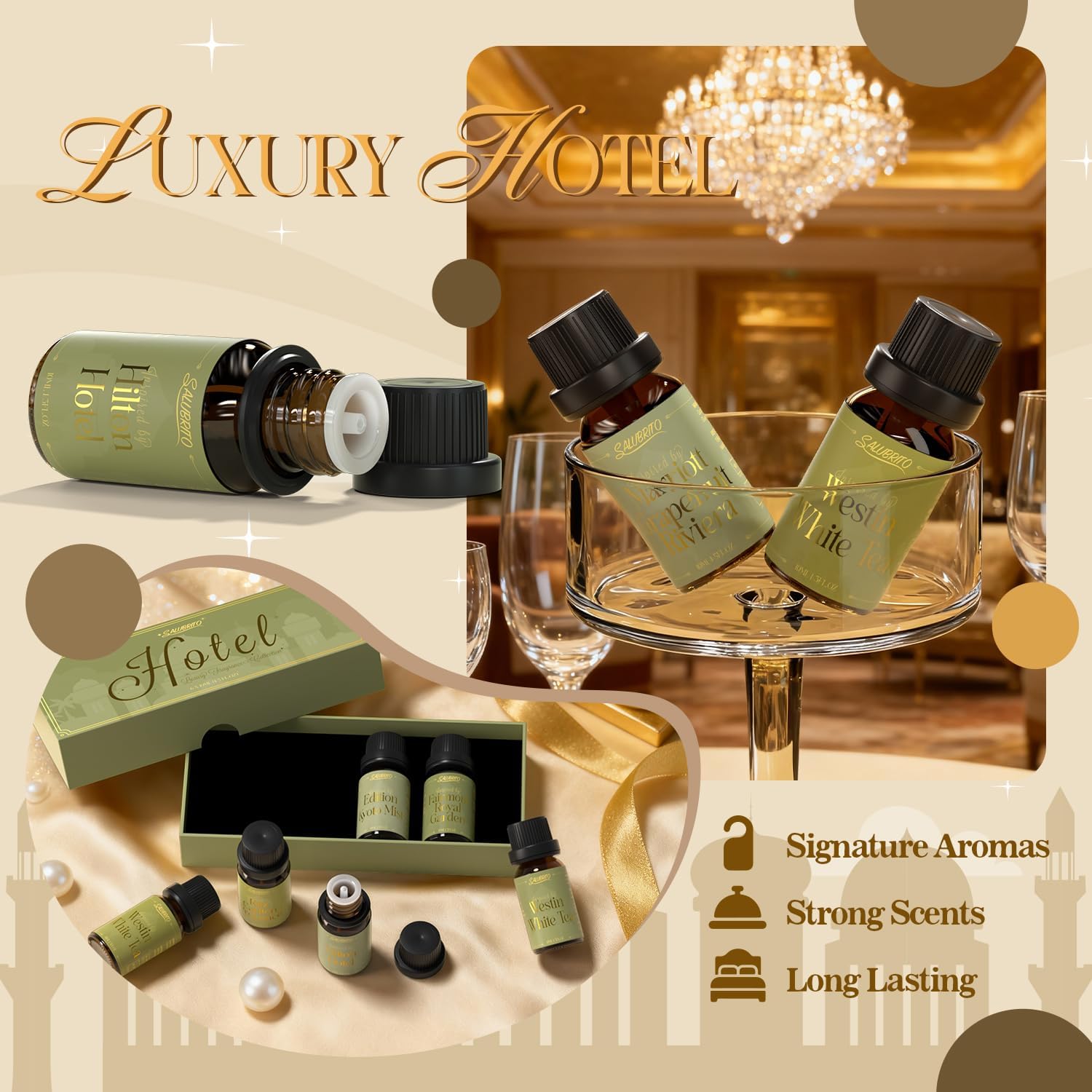 SALUBRITO Luxury Hotel Fragrance Oil Set for Diffuser, Premium Essential Oil - Inspired by Classic Hotel Scents Re-Imagined, Gift for Women and Men - Image 5