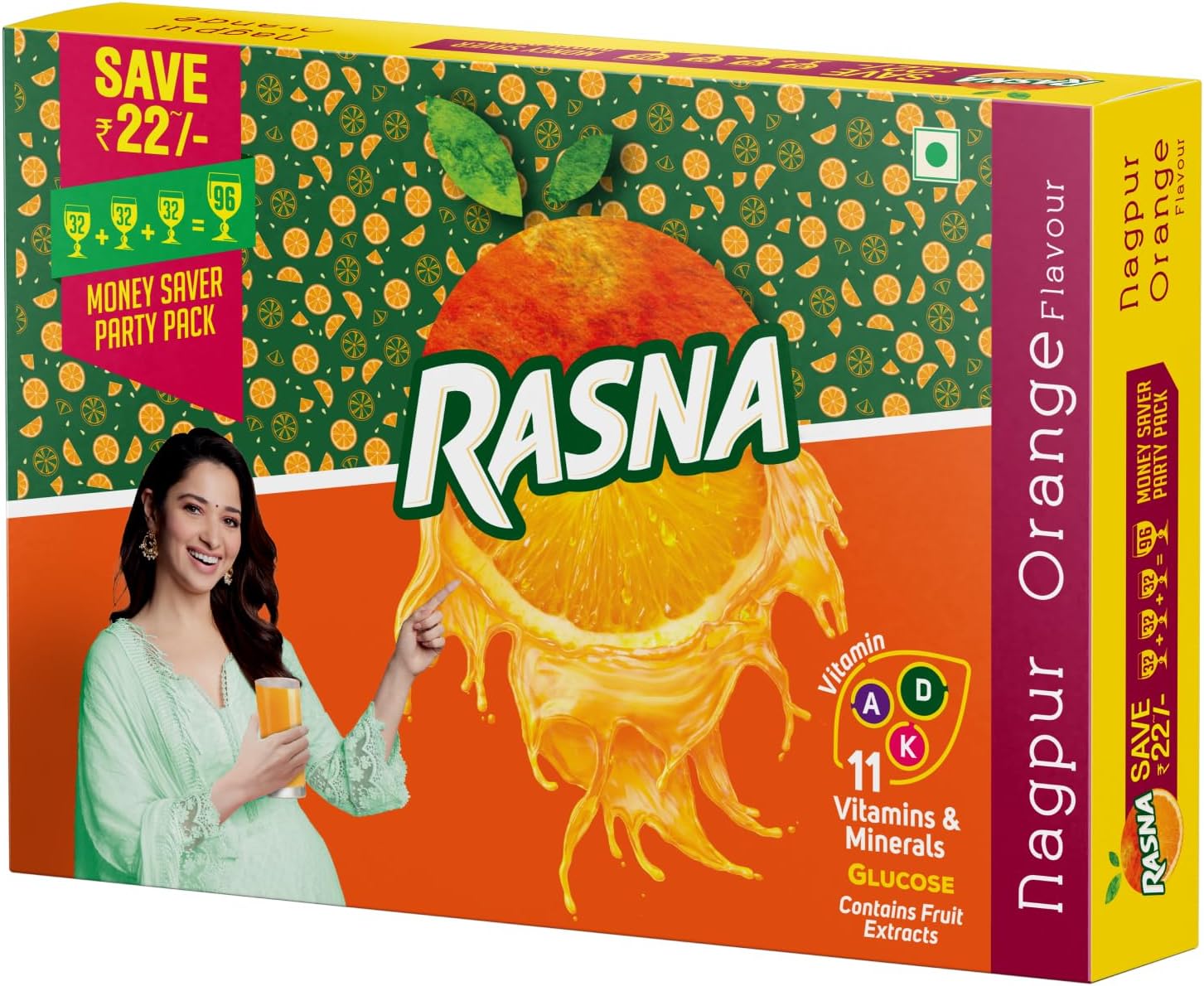 Rasna Fruit Fun MSP (32Gl+32GL+ 32GL) monocarton, Nagpur Orange Pack of 2