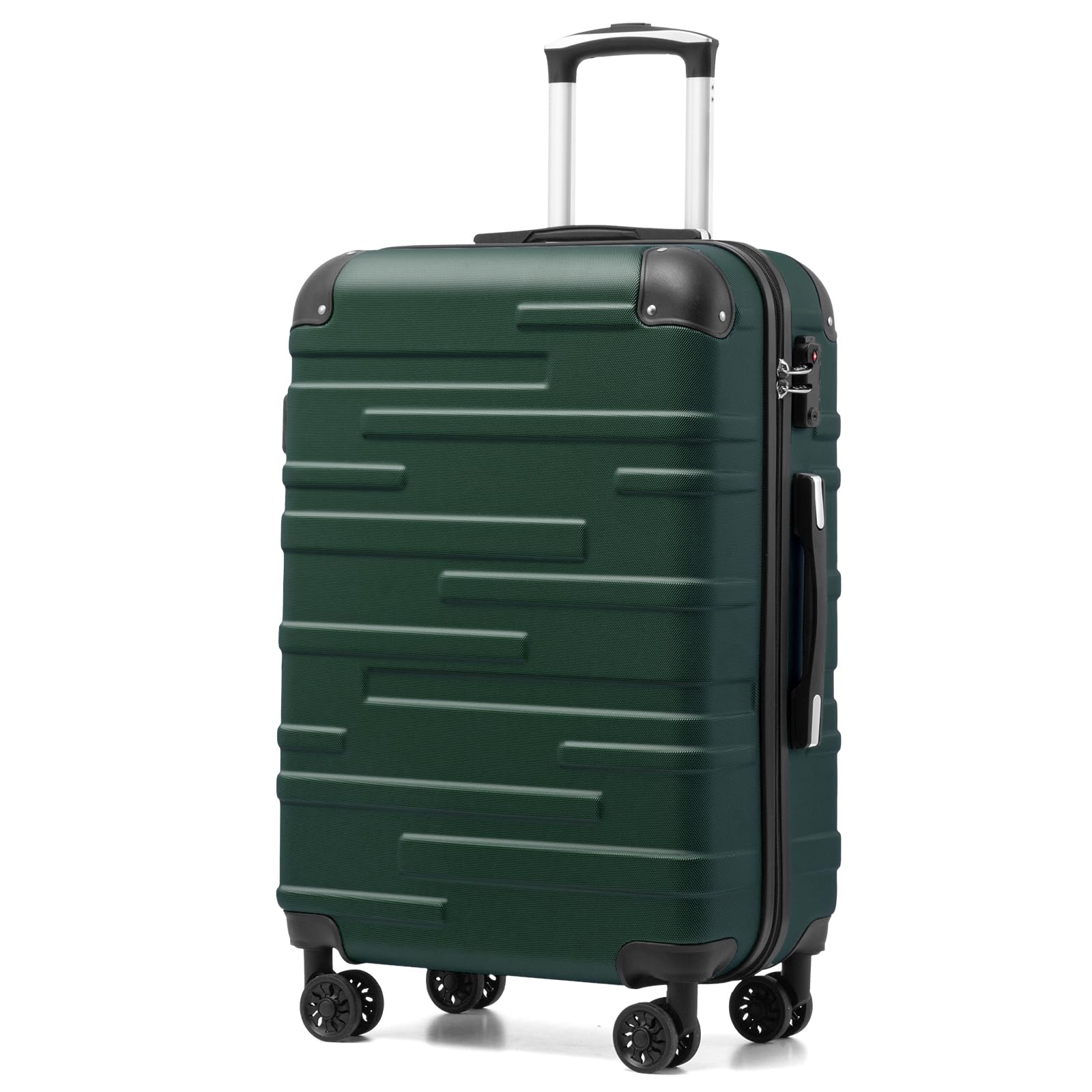 COOLIFE Hartschalen-Koffer Rollkoffer Reisekoffer Vergrößerbares Gepäck (Nur Großer Koffer Erweiterbar) ABS Material mit TSA-Schloss und 4 Rollen