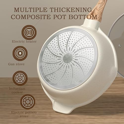 Miniatura 5 de Juego de ollas y sartenes de aluminio antiadherentes, juegos de utensilios de cocina de cocina, 16 piezas de utensilios de cocina eléctricos, 100%