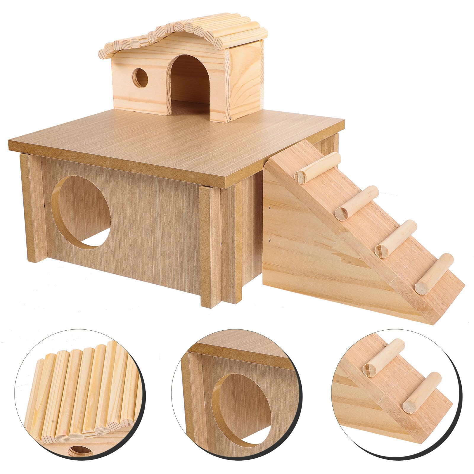 Holzspielzeug für Hamster Spielplatz Plattformhaus mit Kletterleiter