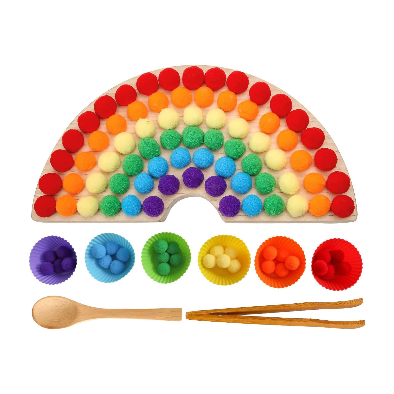 箸トレーニングおもちゃ 虹の積み木 知育玩具 モンテッソーリ お箸練習