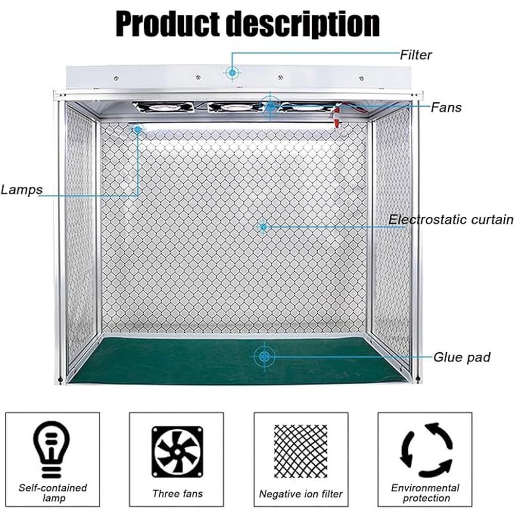 Gabinete de flujo laminar vertical, estación de trabajo de banco limpio con campana de flujo de aire con 3 ventiladores y filtro, mesa de trabajo de aluminio libre de polvo con luz, for instalaciones