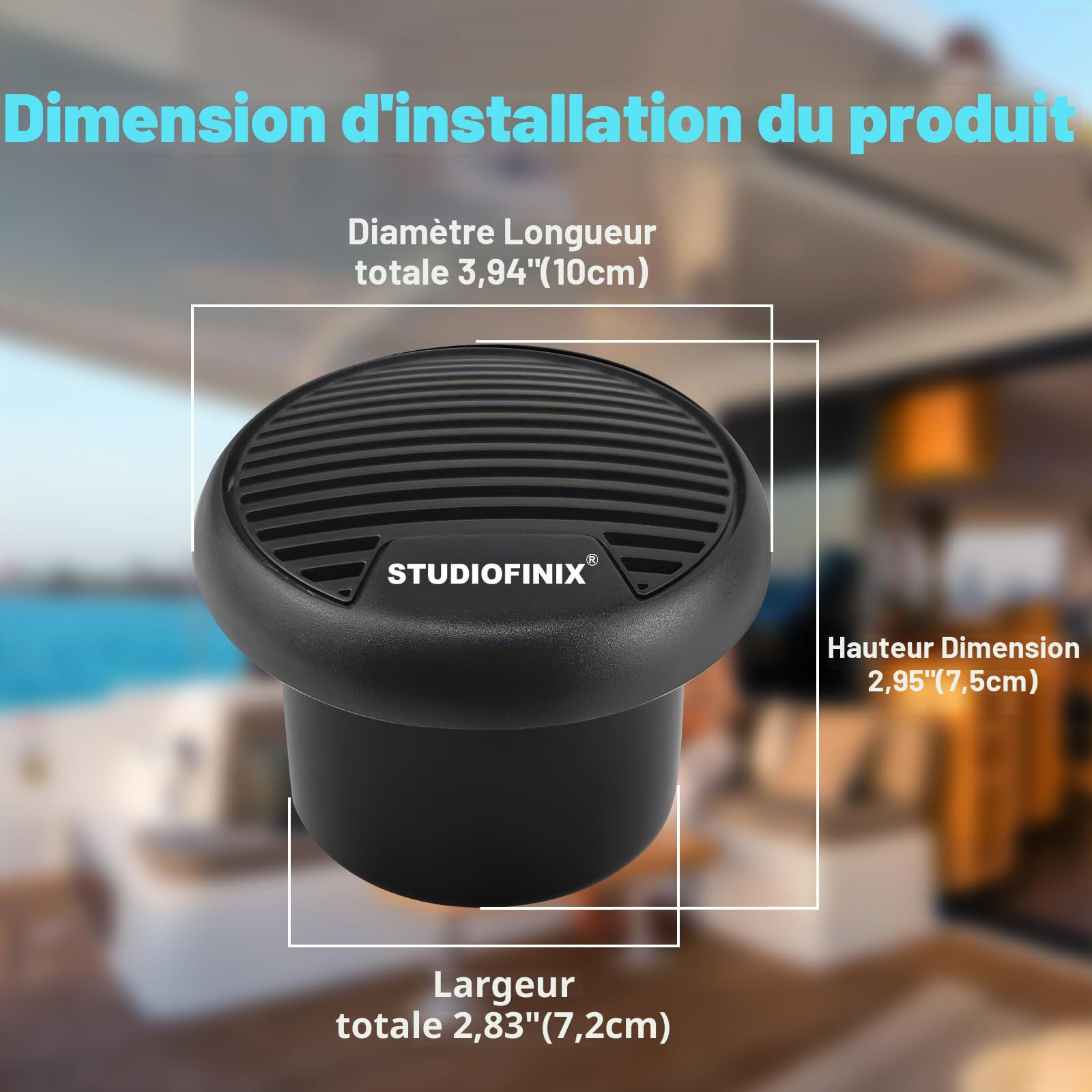 STUDIOFINIX Système de Haut-parleurs coaxiaux Bluetooth de 7,6 cm - Étanche et résistant aux intempéries - Système de Haut-parleurs stéréo Marine pour Voiture, Van, Camion, Tracteur, Caravane
