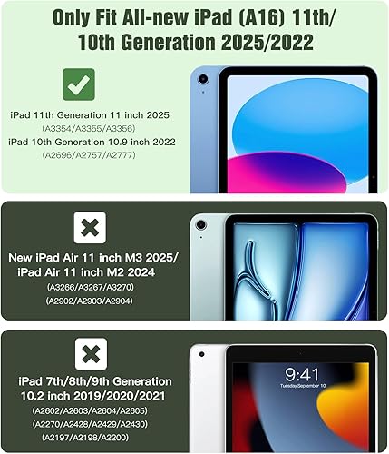Vista 72 de TiMOVO Funda transparente para iPad (A16) 11ª generación de 11 pulgadas 2025, iPad de 10.9 pulgadas 2022, funda protectora trasera transparente