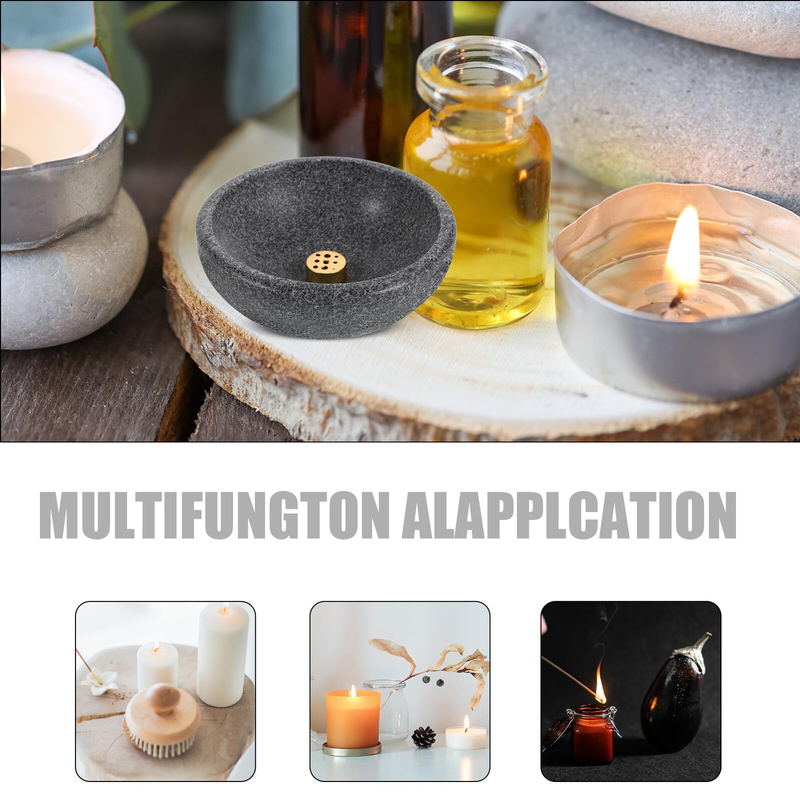 GALPADA Porta Incenso in Marmo e Ottone per Aromaterapia Funzione Multifunzionale Miglioramento Aria per Casa e Yoga Design Decorativo Raffinato