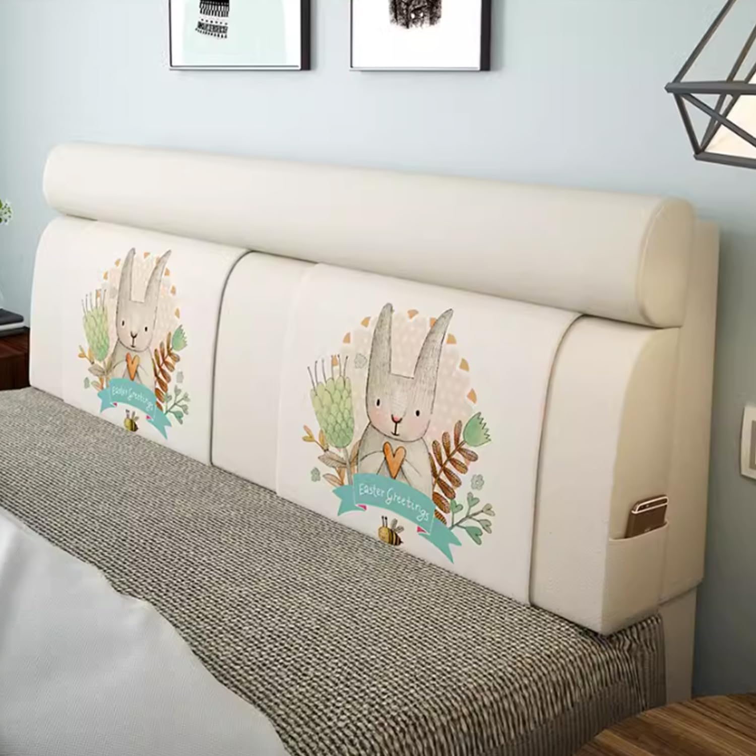 Copri Testiera Letto,Cuscino da Lettura,Coprire Antipolvere in Cotone E Lino Cover,Copri Testiera Letto Matrimoniale Imbottito,Testiera Lavabile Copri(120 * 60 * 12CM(No Bed Head),B)
