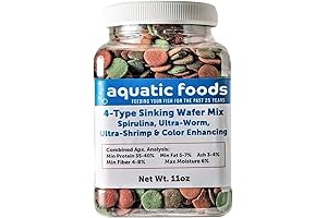 Aquatic Foods Inc. Tropical Fish Food: Premium Sinking Wafer Variety Pack for...