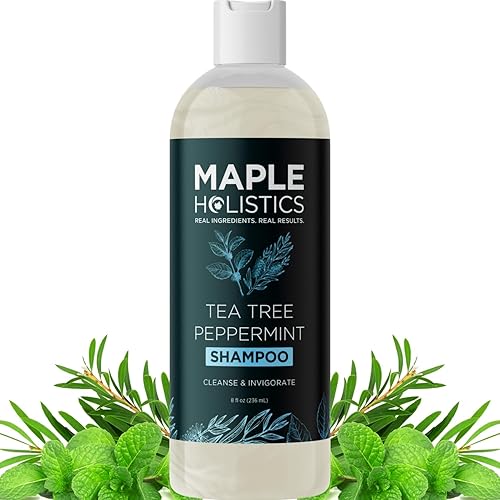 Miniatura 9 de Champú de menta y árbol de té de romero - Champú clarificador para acumulación y escamas con aceite de menta de limpieza profunda y aceite esencial