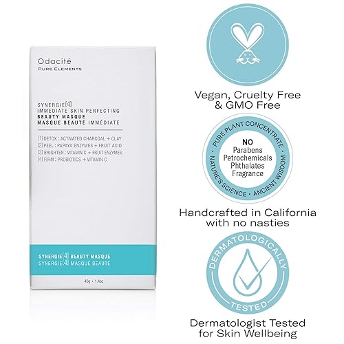 Miniatura 2 de Odacité - Crema para el acné para la cara máscara en polvo 4 en 1 Synergie 4 máscara facial desintoxicante máscara facial con arcilla y carbón