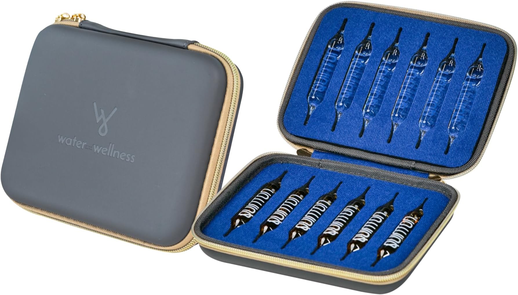 Original Quinton Solution Travel Case - Carrying Case for Sea Water Hydration - Quinton Single Serving Glass for 12 Vials
