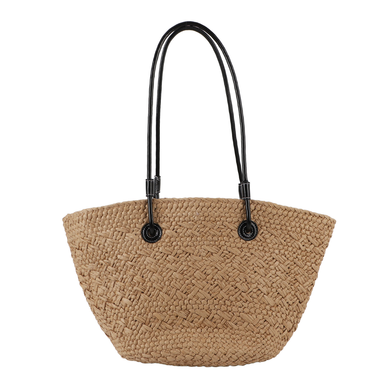 Bolso de playa de paja tejido, gran capacidad y estilo miniatura 7