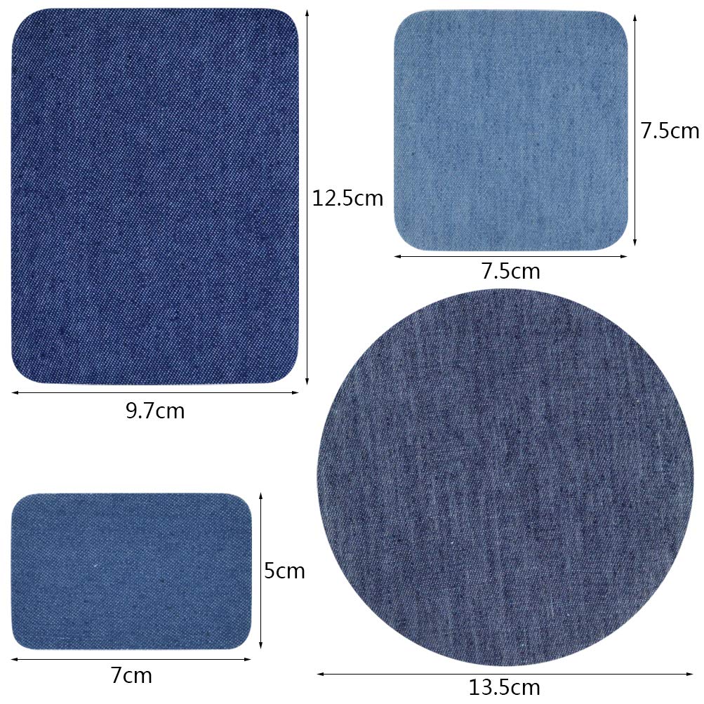 Toppe Termoadesive Per Jeans - Kit 20 Pezzi, 4 Forme E 5 Colori, Per Riparazione Vestiti