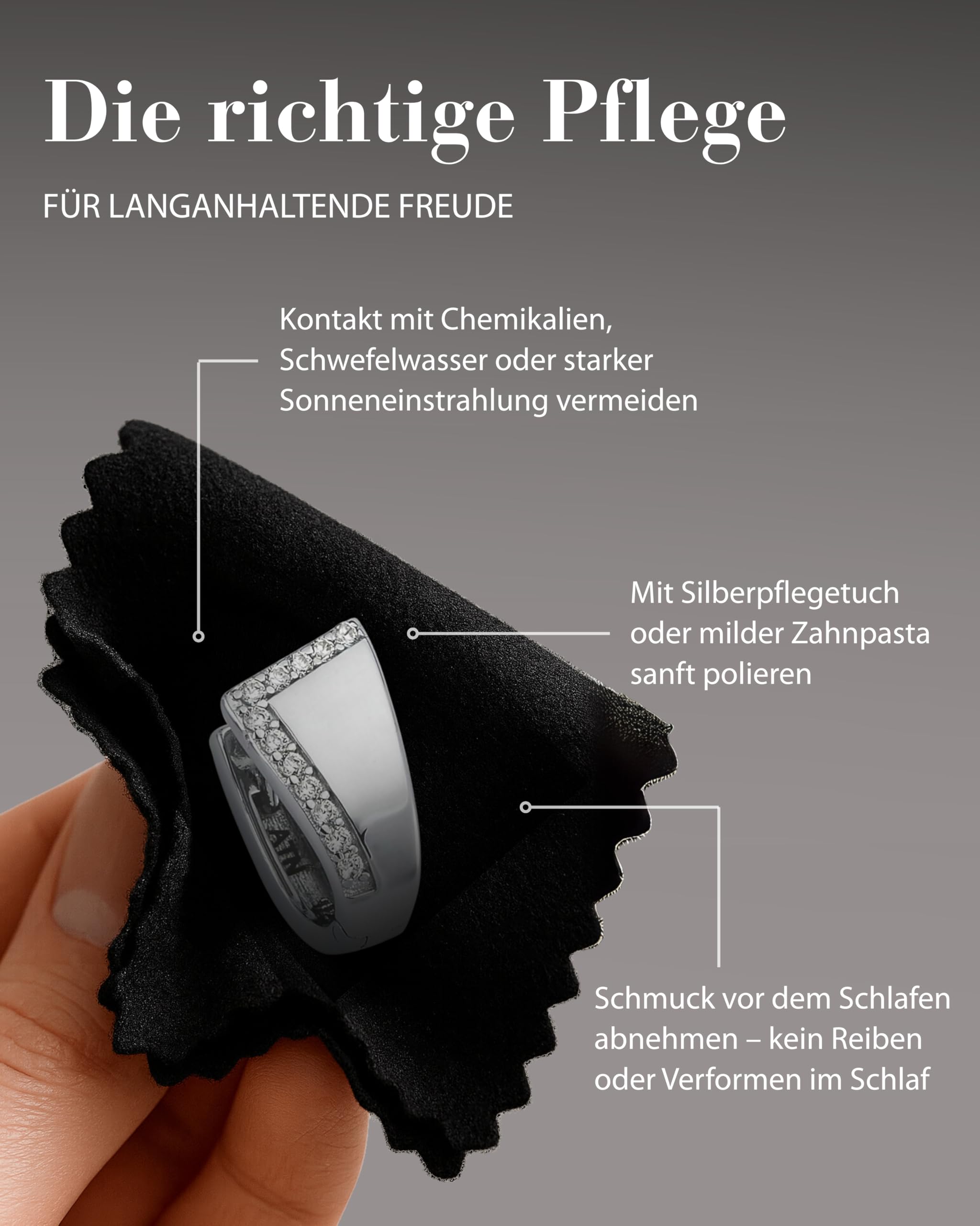 VINANI Klapp-Creolen aus 925 Sterling Silber I Nickelfreie rhodinierte Damen-Ohrringe mit Zirkonia I Hochglanzpoliert mit Anlaufschutz I Allergikerfreundlich I Handarbeit in Juweliersqualität I 2CZE