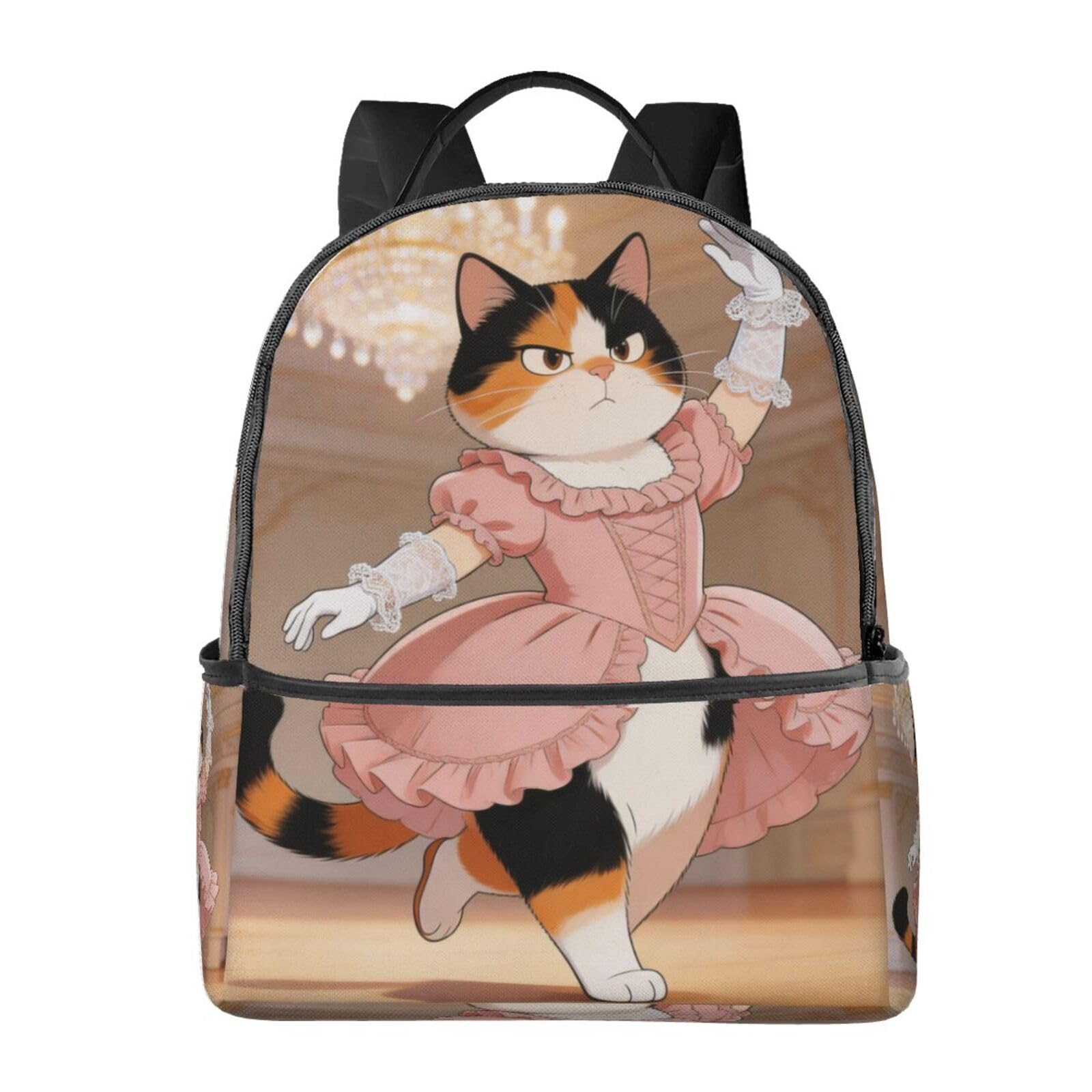 Dancing Cat Mochila ligera de viaje con funda para portátil