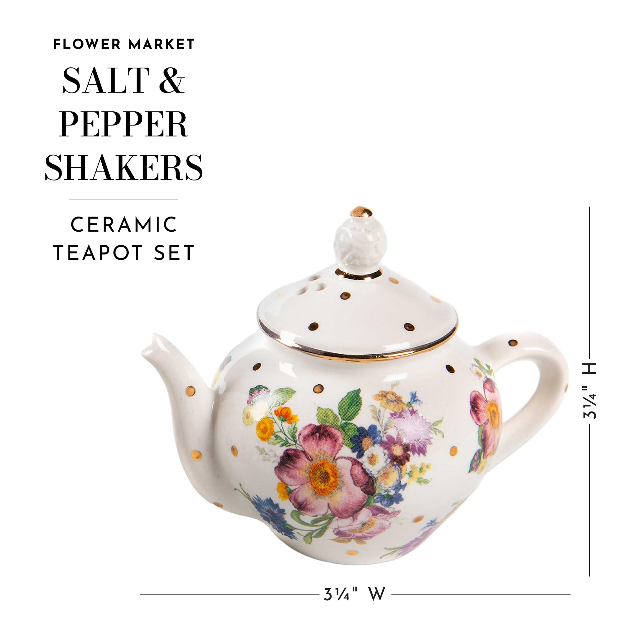 Amazon.com: MACKENZIE-CHILDS Teapot Salt and Pepper Shaker