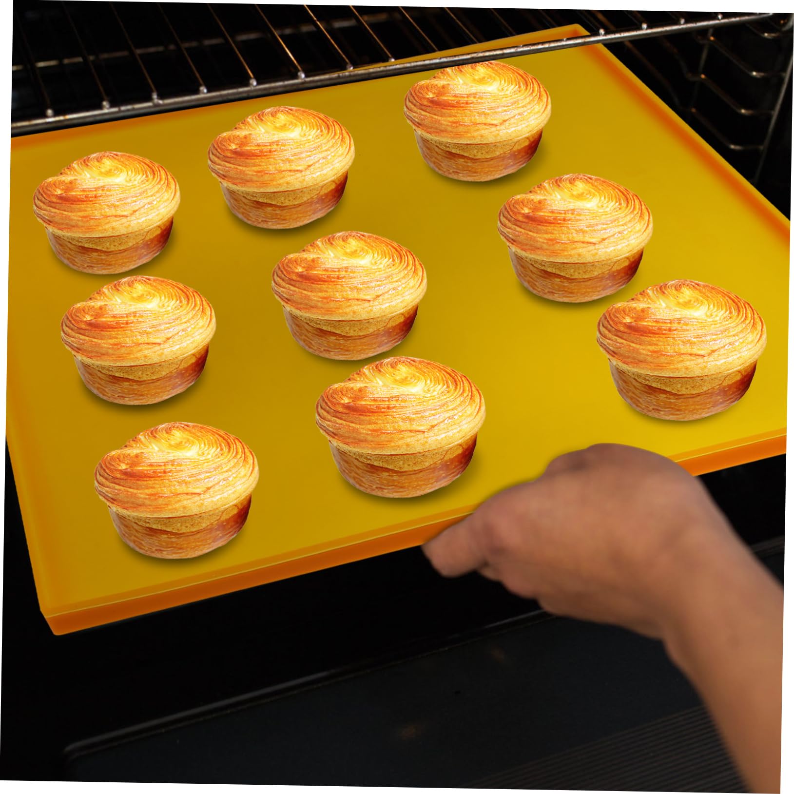 Wiederverwendbare Silikon Backmatte mit Rand Antihaftbeschichtet Hitzebeständig von 50 °c bis 250 °c mit Spatel für Backofen