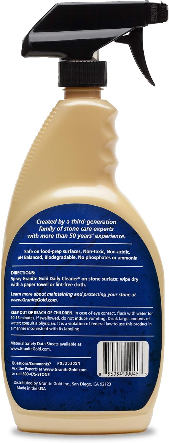 Granite Gold Daily Cleaner Spray Streak-Free Cleaning for Granite, Marble, Travertine, Quartz, Natural Stone Countertops, Floors-Made in the USA, 24 Ounces : Everything Else