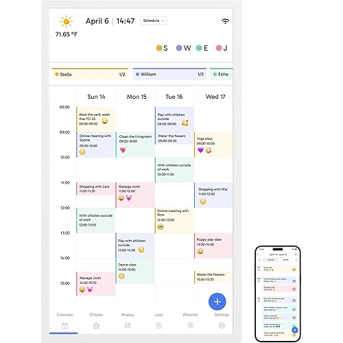 Dragon Touch 32" Digital Calendar Chore Chart – 1080P Full HD Interactive Touchscreen, Smart Family Planner, Hearth Display Digital Calendar Wall & Desk Mountable for Seamless Scheduling