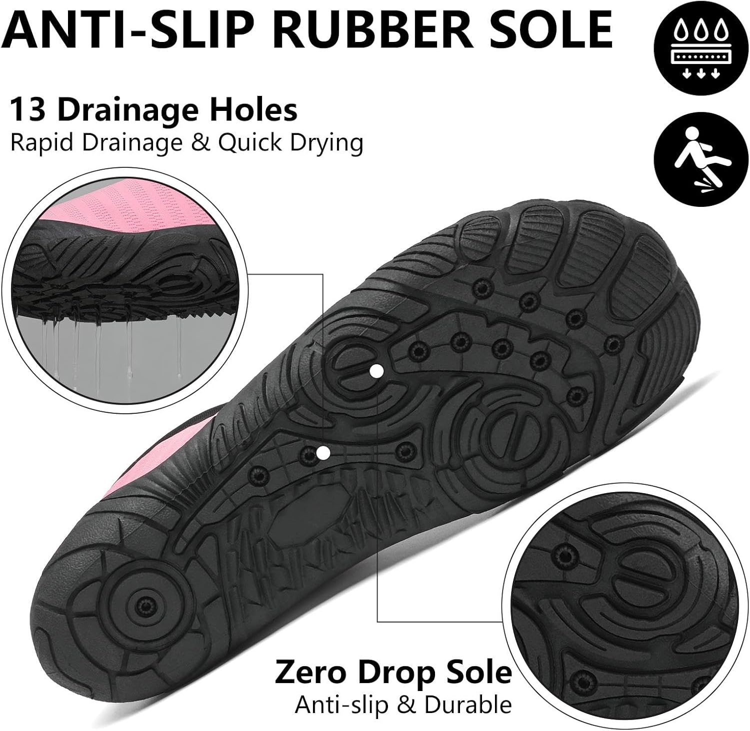 Mishansha Womens Mens Water Swim Shoes Wide Toe Box Barefoot Shoes US Size 5.5-13.5 Women / 3-11.5 Men - Image 3