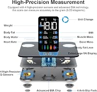 Healthkeep digitális testösszetétel mérleg 15 metrikával, BMI és pulzusmérés funkcióval 3