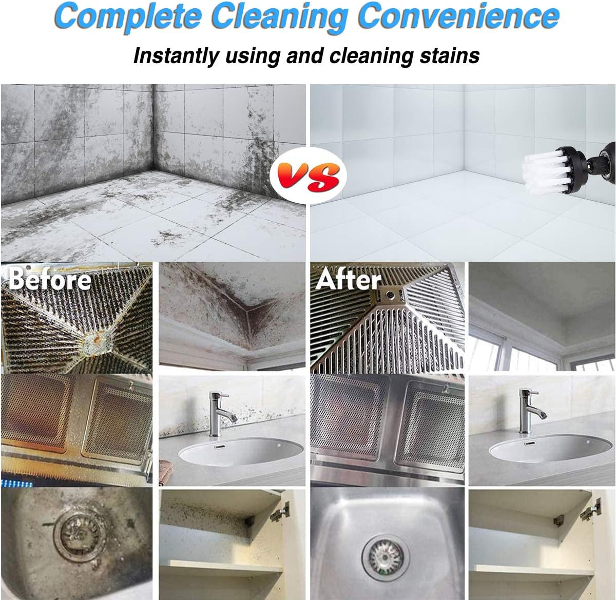 Lоwеѕt Prісе JUSONEY 5 Pack All Purpose Drill Brush Attachment Set- Drifferent Size and Hardness- Easy and Quick Cleaing- Drill for Cleaning Pool Tile, Sinks, Bathtub, Brick, Ceramic, Marble, Auto, Boat