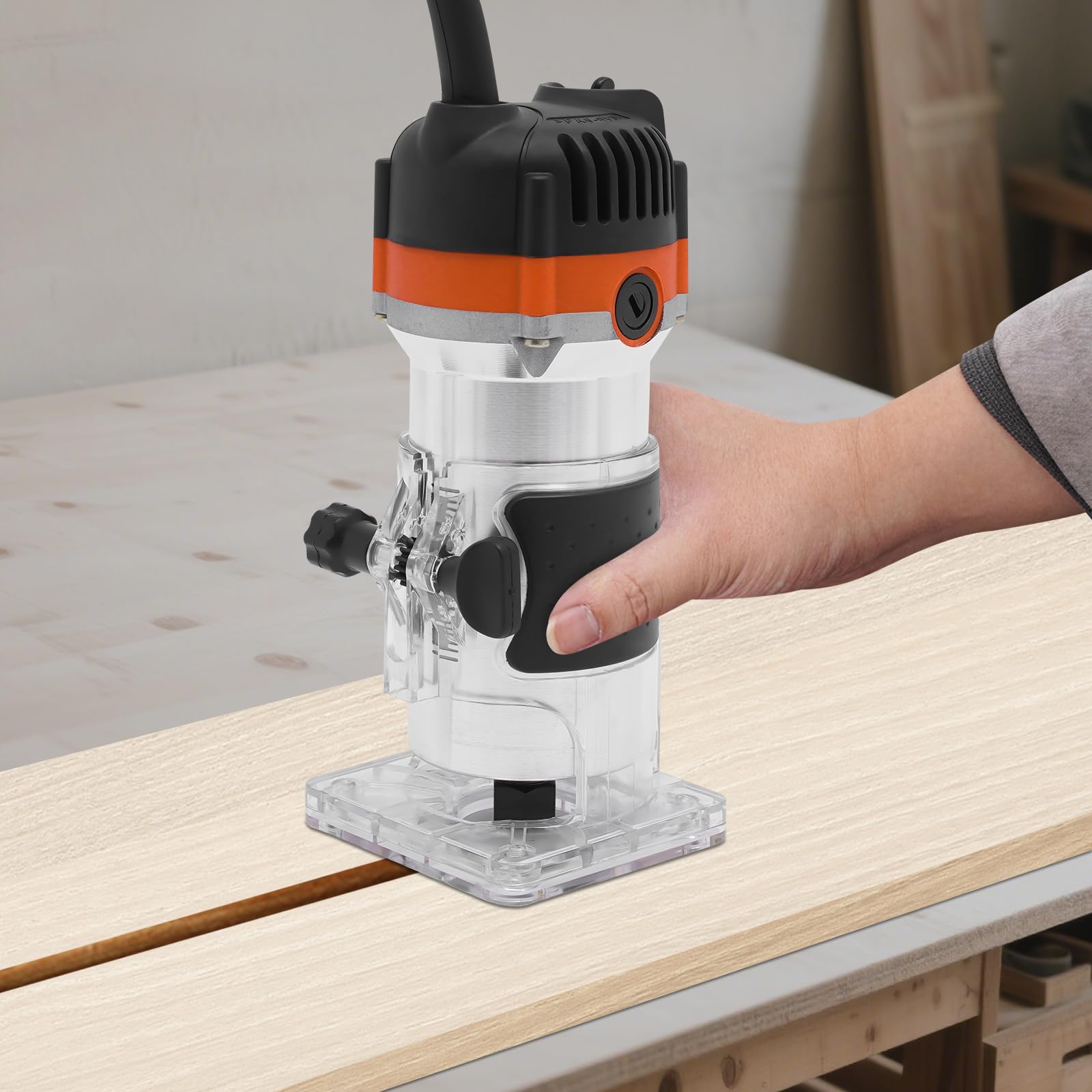 Fresa per legno con una sola mano, fresatrice elettrica professionale, fresatrice per bordi con una sola mano, fresatrice elettrica per legno, 800 W, 30000r/min